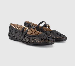 Flair Laser Cut Double Strap Mary Janes