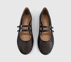 Flair Laser Cut Double Strap Mary Janes