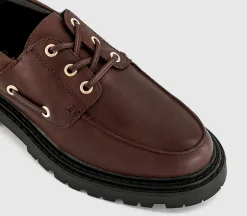 Flare Lace Up Chunky Boat Shoes