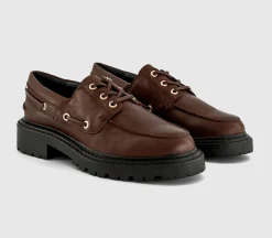 Flare Lace Up Chunky Boat Shoes