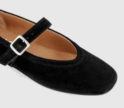 Flavour Suede Mary Jane Ballet Pumps