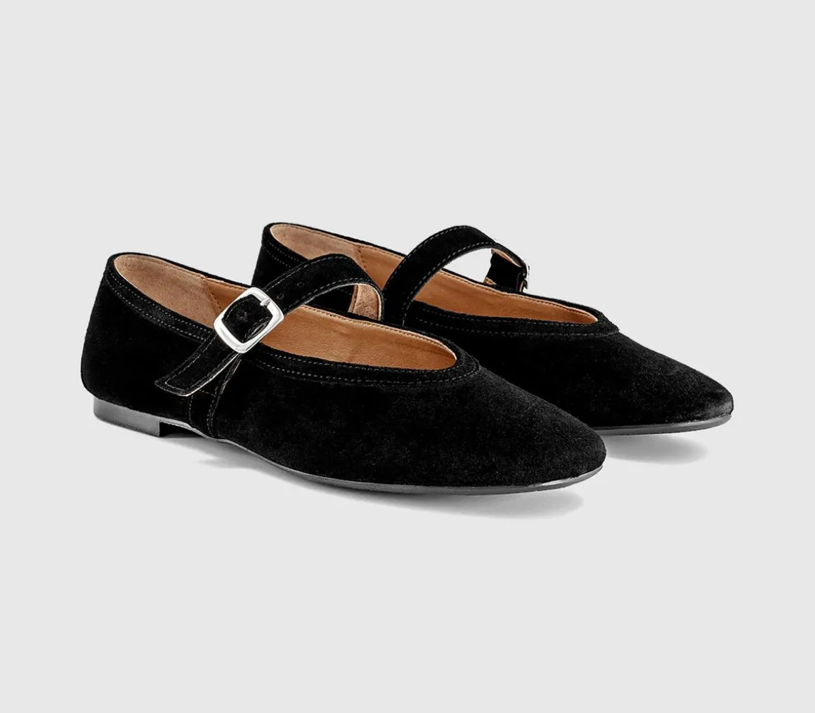 Flavour Suede Mary Jane Ballet Pumps