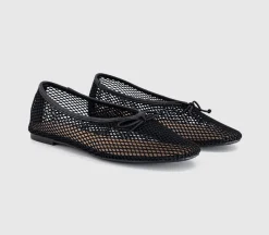 Fling String Mesh Ballet Flats