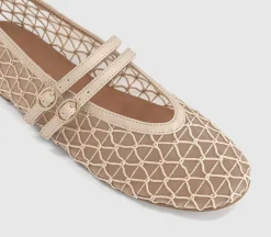 Flirting Woven Mesh Mary Jane Ballet Flats