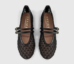 Flirting Woven Mesh Mary Jane Ballet Flats