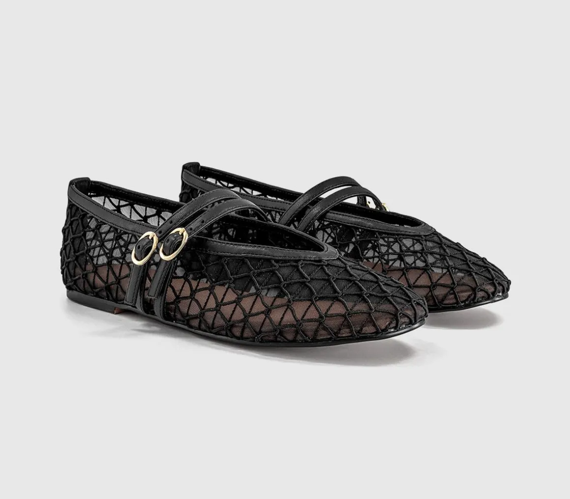 Flirting Woven Mesh Mary Jane Ballet Flats