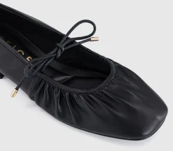 Florentina Ruched Tie Up Ballet Pumps