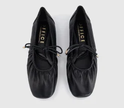 Florentina Ruched Tie Up Ballet Pumps