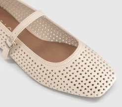 Flourishing Laser Cut Mary Jane Ballet Pumps