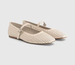 Flourishing Laser Cut Mary Jane Ballet Pumps