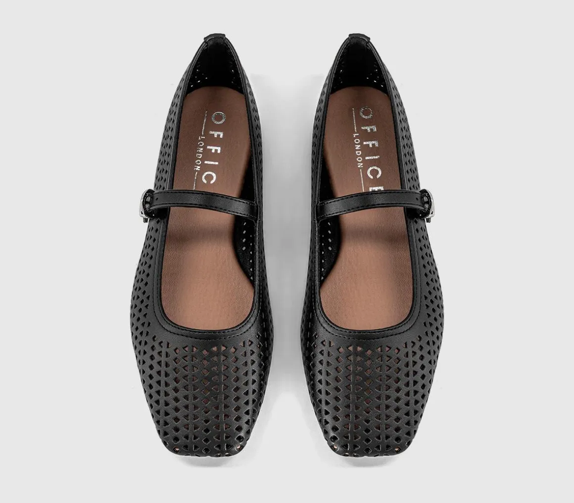 Flourishing Laser Cut Mary Jane Ballet Pumps