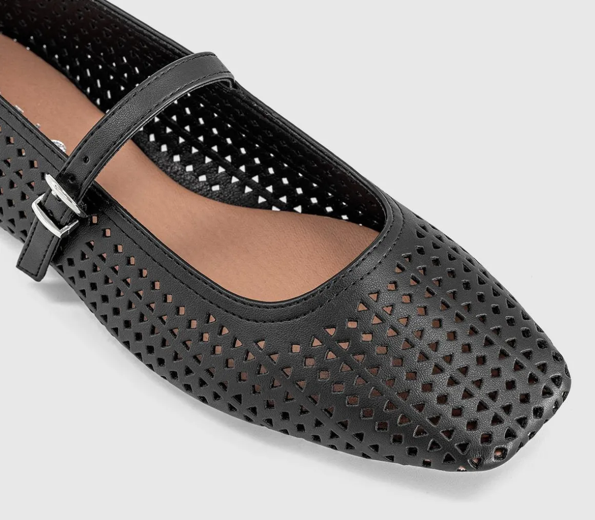 Flourishing Laser Cut Mary Jane Ballet Pumps
