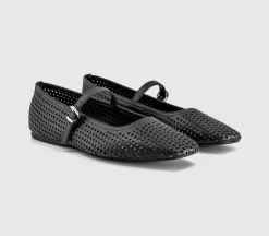 Flourishing Laser Cut Mary Jane Ballet Pumps