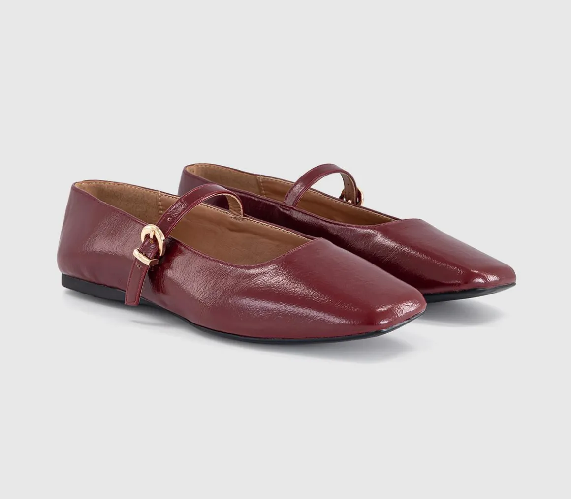 Flourish Square Toe Mary Jane Ballerina Pumps