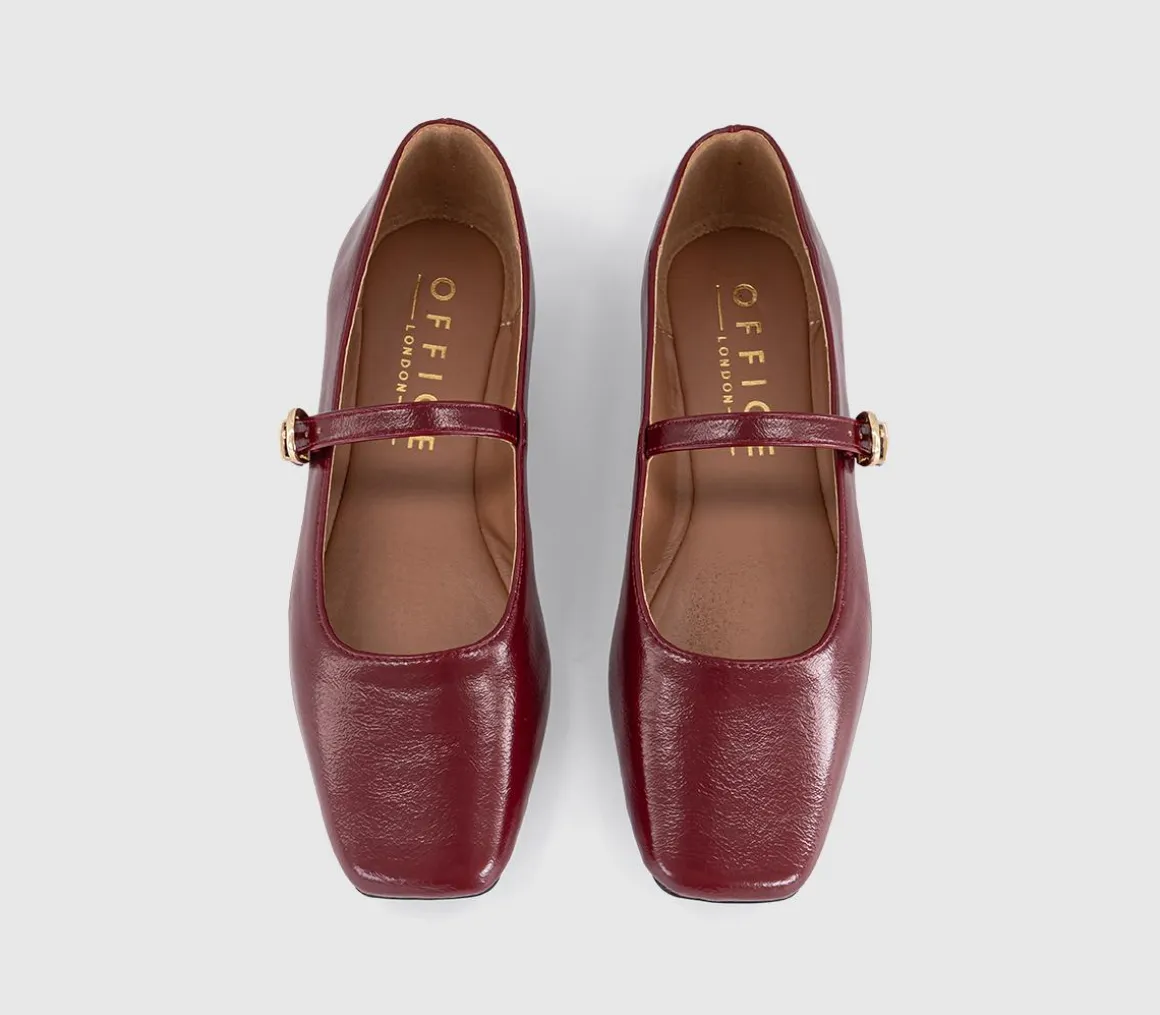 Flourish Square Toe Mary Jane Ballerina Pumps