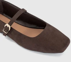 Flourish Square Toe Mary Jane Ballet Pumps