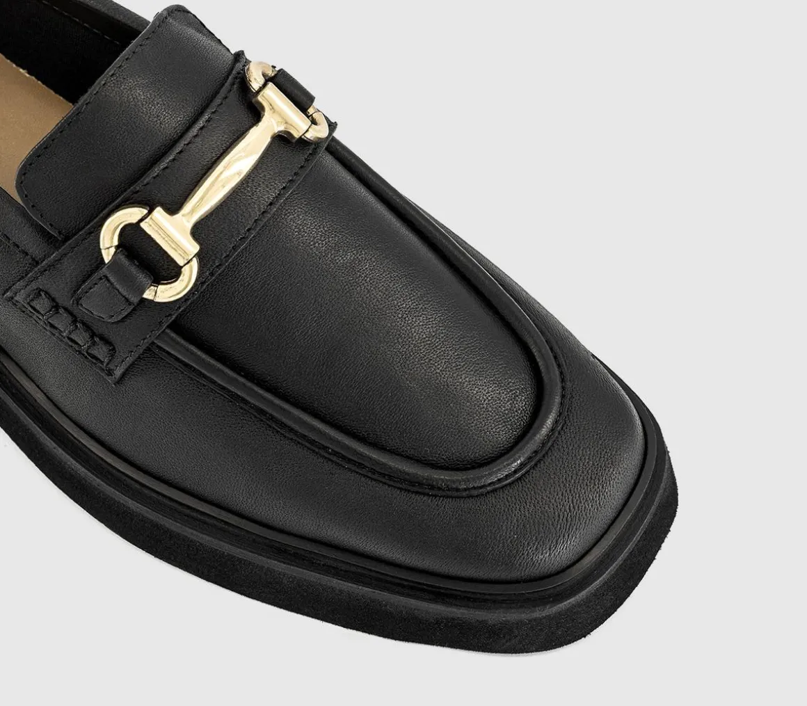 Follow Snaffle Trim Square Toe Loafers