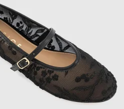 Forest Embroidered Mary Janes Ballet Pumps