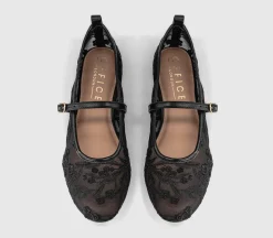 Forest Embroidered Mary Janes Ballet Pumps