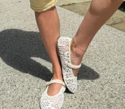 Forget Me Not Crochet Mary Jane Ballerinas