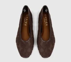 Foxglove Embroidered Leaf Print Ballet Pumps