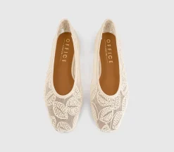 Foxglove Embroidered Leaf Print Ballet Pumps