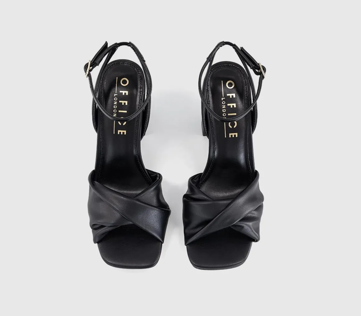 Hallow Soft Twist Front Block Heels