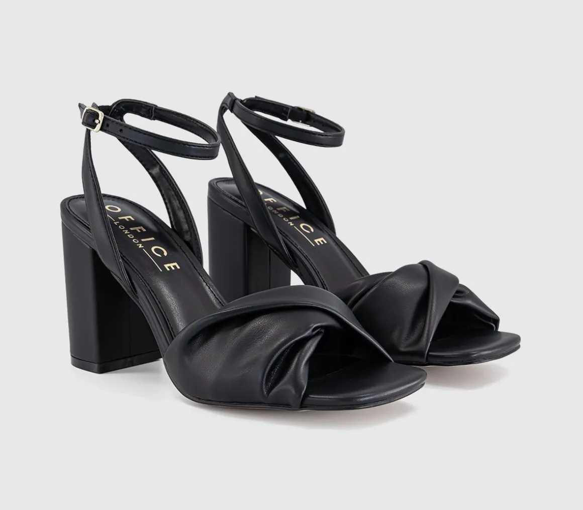 Hallow Soft Twist Front Block Heels