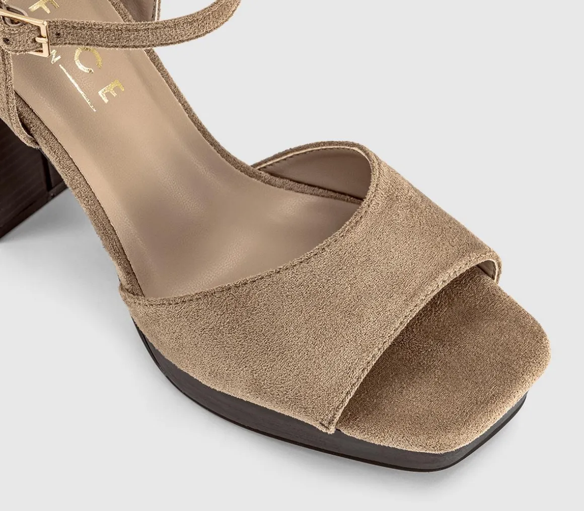 Hollie Two Part Platform Stack Heeled Sandals