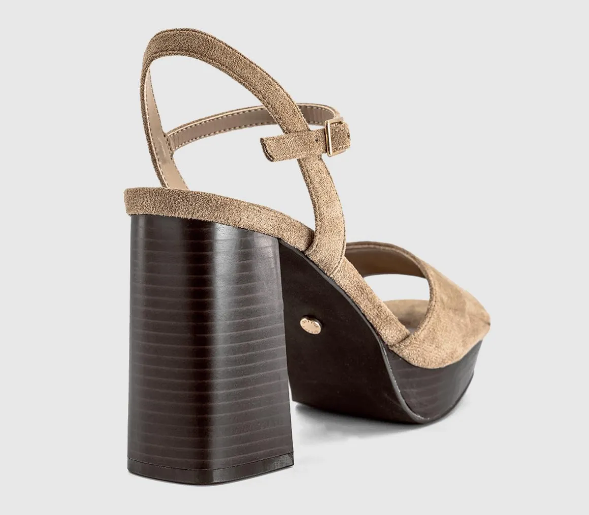Hollie Two Part Platform Stack Heeled Sandals