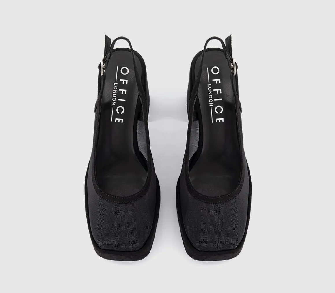 Honest Mesh Platform Slingback Heels