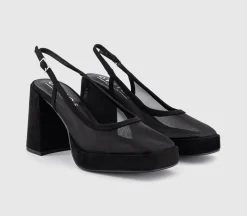 Honest Mesh Platform Slingback Heels