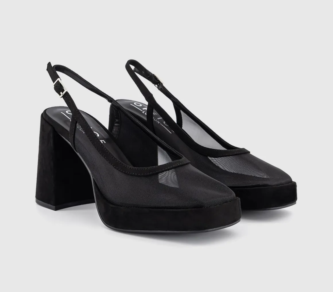 Honest Mesh Platform Slingback Heels