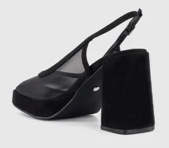 Honest Mesh Platform Slingback Heels