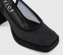 Honest Mesh Platform Slingback Heels