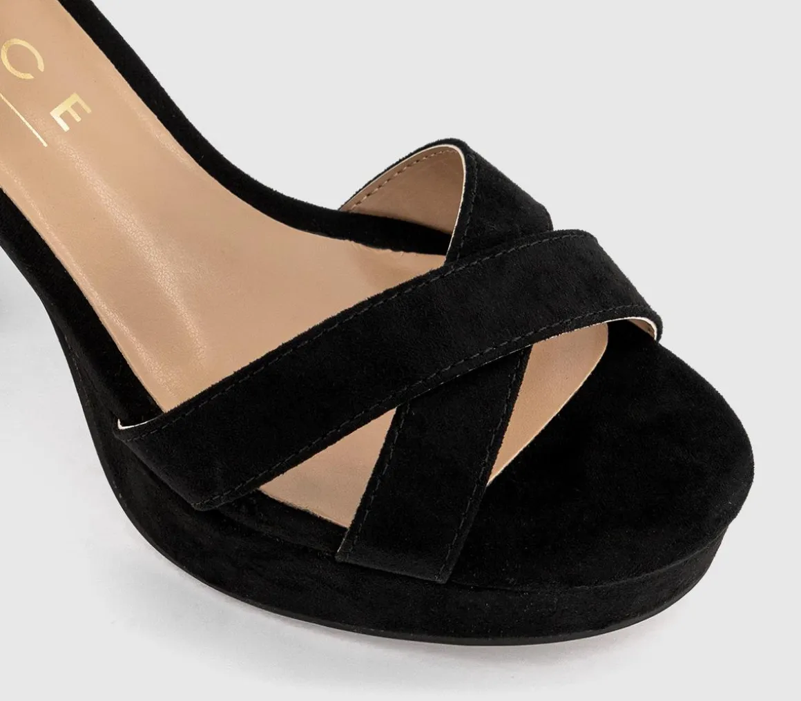 Honor Cross Over Platform Block Heel Sandals