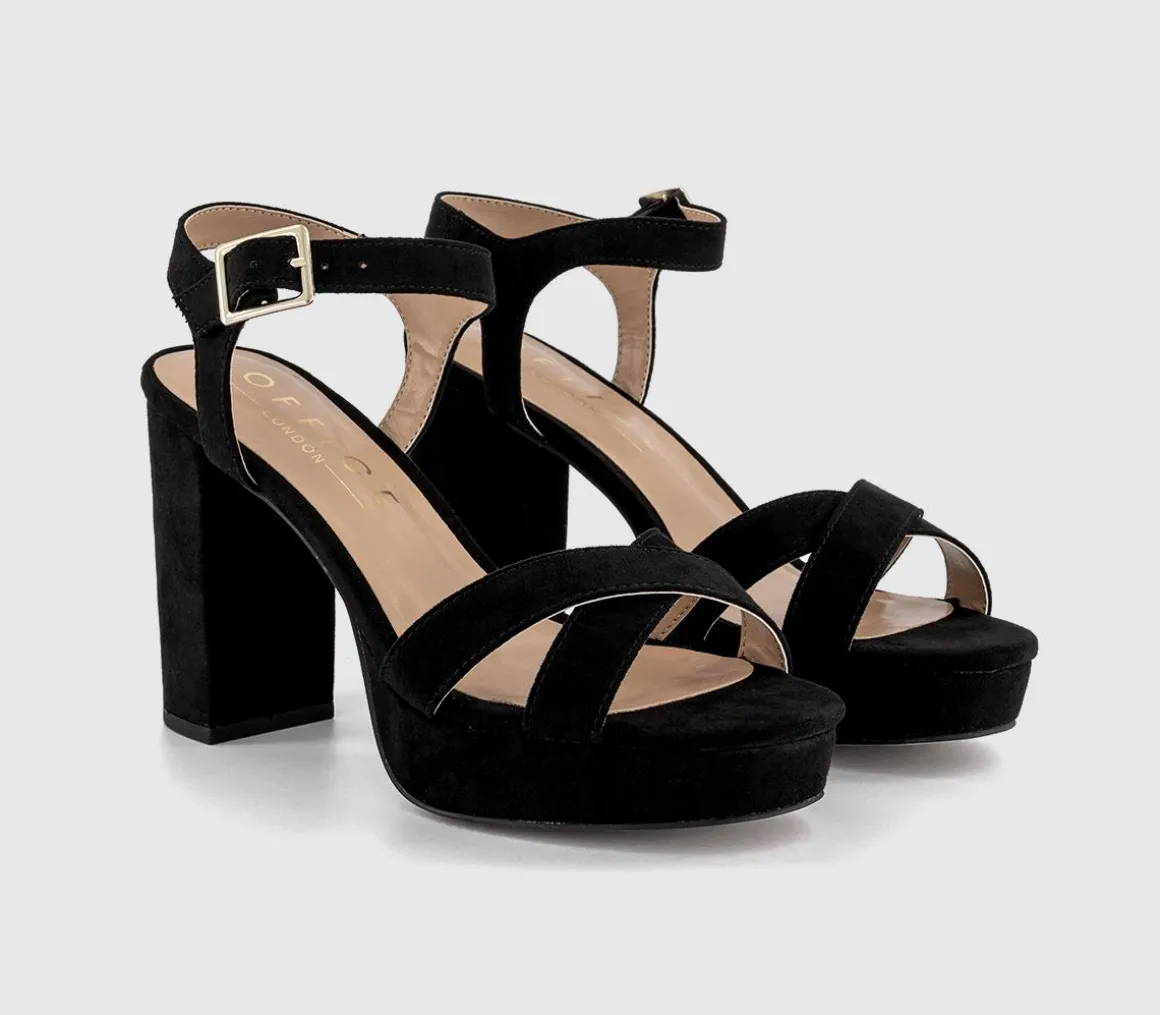 Honor Cross Over Platform Block Heel Sandals