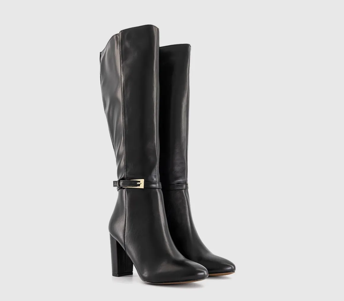 Kannon Buckle Detail Heeled Knee Boots
