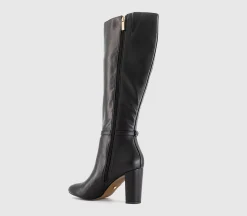 Kannon Buckle Detail Heeled Knee Boots