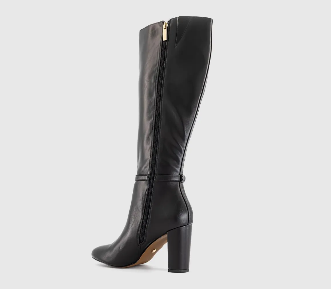 Kannon Buckle Detail Heeled Knee Boots