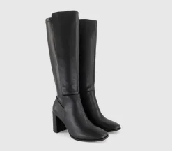 Krissie Stretch Back Heeled Knee Boots