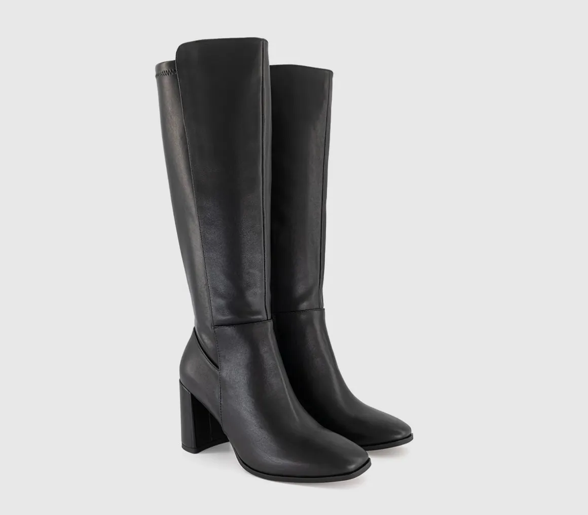 Krissie Stretch Back Heeled Knee Boots