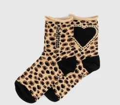 Leopard Heart Socks