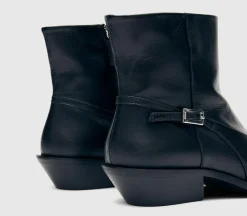 Lizzie Black Buckle Boots
