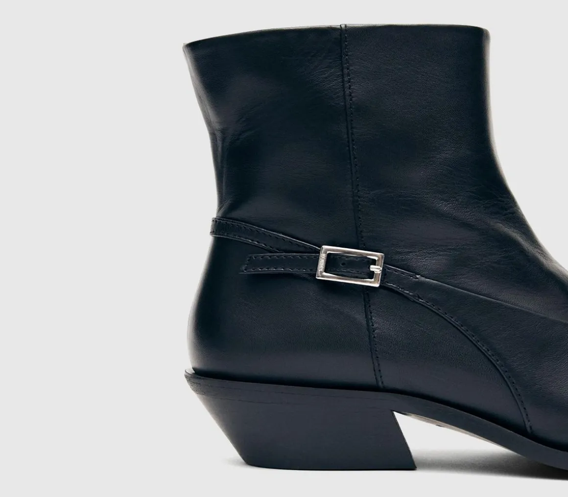 Lizzie Black Buckle Boots