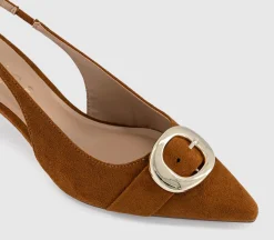 Maeva Buckle Trim Slingback Heels