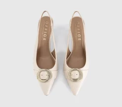Maeva Buckle Trim Slingback Heels