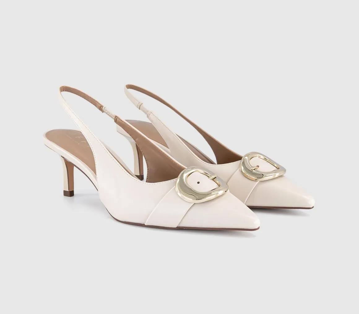 Maeva Buckle Trim Slingback Heels