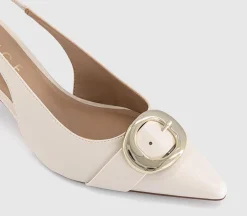 Maeva Buckle Trim Slingback Heels