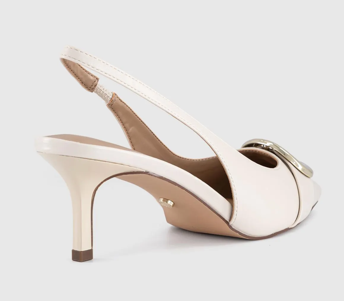 Maeva Buckle Trim Slingback Heels